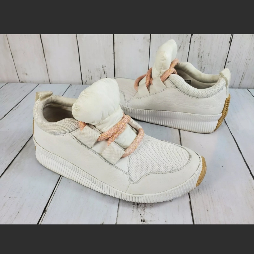 Sorel Out N About Plus Street Sneak Sneakers White Sea Salt Womens Size 6.5